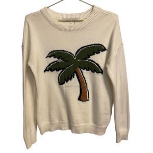 English Factory Cotton Blend Palm Tree Crewneck Sweater Size Small